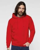 LA T 6926 Adult Pullover Fleece Hoodie in Red