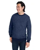 J America 8712 Aspen Fleece Crewneck Sweatshirt Navy Speck