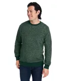 J America 8712 Aspen Fleece Crewneck Sweatshirt Forest Speck