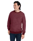 J America 8712 Aspen Fleece Crewneck Sweatshirt Burgundy Speck