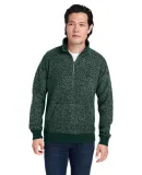 J America 8713 Aspen Fleece Quarter-Zip Sweatshirt Forest Speck