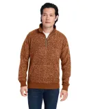 J America 8713 Aspen Fleece Quarter-Zip Sweatshirt Rust Speck