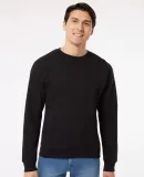 J America 8870 Triblend Fleece Crewneck Sweatshirt Black Solid