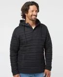 J America 8897 Horizon Quilted Anorak Hooded Pullo Black