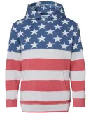 J America 8880 Youth Triblend Fleece Hooded Sweats in Stars & stripes triblend