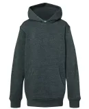 J America 8880 Youth Triblend Fleece Hooded Sweats in Black triblend