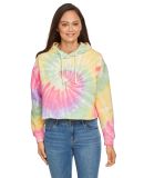 Tie-Dye CD8333 Ladies' Cropped Hooded Sweatshirt in Zen rainbow