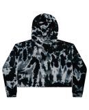 Tie-Dye CD8333 Ladies' Cropped Hooded Sweatshirt in Multi black