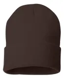 Sportsman SP12 Solid 12" Cuffed Beanie in Brown