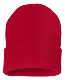 Sportsman SP12 Solid 12" Cuffed Beanie in Red