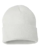 Sportsman SP12 Solid 12" Cuffed Beanie in White