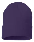 Sportsman SP12 Solid 12" Cuffed Beanie in Purple