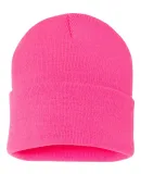 Sportsman SP12 Solid 12" Cuffed Beanie in Neon pink