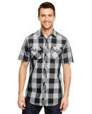 Burnside Clothing 9203 Buffalo Plaid Short Sleeve  Black/ Grey