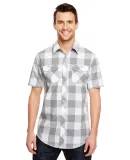 Burnside Clothing 9203 Buffalo Plaid Short Sleeve  Grey/ White