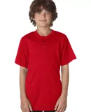 Alleson Athletic 2930 B-Core Youth Placket Jersey in Red