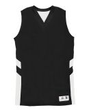 Alleson Athletic 8966 B-Pivot Rev. Women's Tank To in Black/ white
