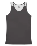 Alleson Athletic 8968 Women's Ventback Singlet Graphite/ White