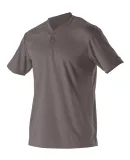 Alleson Athletic 522MM Baseball Two Button Henley  Charcoal