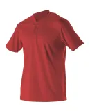 Alleson Athletic 522MM Baseball Two Button Henley  Red