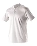 Alleson Athletic 522MM Baseball Two Button Henley  White