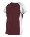 Alleson Athletic 522PDW Women's Two Button Fastpit in Maroon/ white