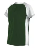Alleson Athletic 522PDWG Girls' Two Button Fastpit in Forest/ white