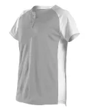 Alleson Athletic 522PDWG Girls' Two Button Fastpit in Silver/ white