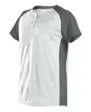Alleson Athletic 522PDWG Girls' Two Button Fastpit in White/ charcoal