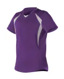 Alleson Athletic 552JG Girls' Short Sleeve Fastpit in Purple/ white