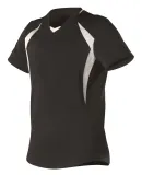 Alleson Athletic 552JW Women's Short Sleeve Fastpi in Black/ white