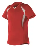 Alleson Athletic 552JW Women's Short Sleeve Fastpi in Red/ white