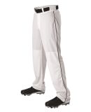 Alleson Athletic 605WLB Baseball Pants With Braid in White/ black