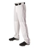 Alleson Athletic 605WLB Baseball Pants With Braid in White/ purple