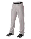 Alleson Athletic 605WPN Pinstripe Baseball Pants Grey/ Red