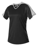 Alleson Athletic 558VW Women's Vneck Fastpitch Jer in Black/ white