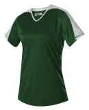 Alleson Athletic 558VW Women's Vneck Fastpitch Jer in Forest/ white