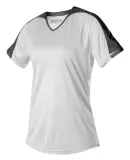 Alleson Athletic 558VW Women's Vneck Fastpitch Jer in White/ black