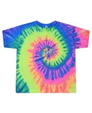 Tie-Dye 1050CD Ladies' Cropped T-Shirt in Neon rainbow