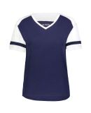 Augusta Sportswear 2914 Women's Fanatic 2.0 T-Shir in Navy/ white