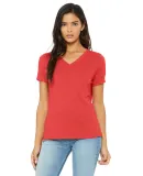 Bella + Canvas 6415 Ladies' Relaxed Triblend V-Nec in Red triblend