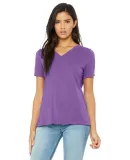 Bella + Canvas 6415 Ladies' Relaxed Triblend V-Nec in Purple triblend