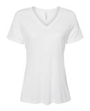 Bella + Canvas 6415 Ladies' Relaxed Triblend V-Nec in Solid white triblend