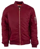 Shaka Wear SHBJ Adult Bomber Jacket in Burgundy