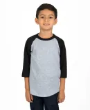 Shaka Wear SHRAGY Youth 6 oz., 3/4-Sleeve Raglan in Heather gry/ blk