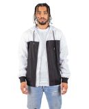 Shaka Wear SHWBJ Adult Windbreaker Jacket in White/ black