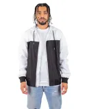 Shaka Wear SHWBJ Adult Windbreaker Jacket in White/ black