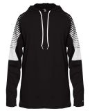 Badger Sportswear 4211 Lineup Hooded Long Sleeve T in Black