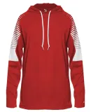 Badger Sportswear 4211 Lineup Hooded Long Sleeve T in Red
