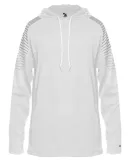 Badger Sportswear 4211 Lineup Hooded Long Sleeve T in White